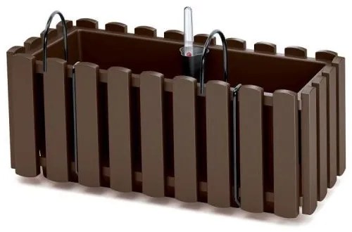 Jardiniera decorativa, suport metalic, sistem irigare, maro, 38x18x16.2 cm, Boardee Fencycase W