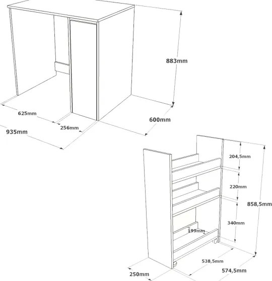 Dulap cu spațiu de depozitare pentru mașină de spălat rufe 88,3x93,5 cm alb/nuc