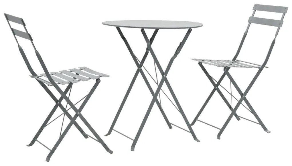 Set pliabil din 3 piese din metal Culoare gri, METALLI