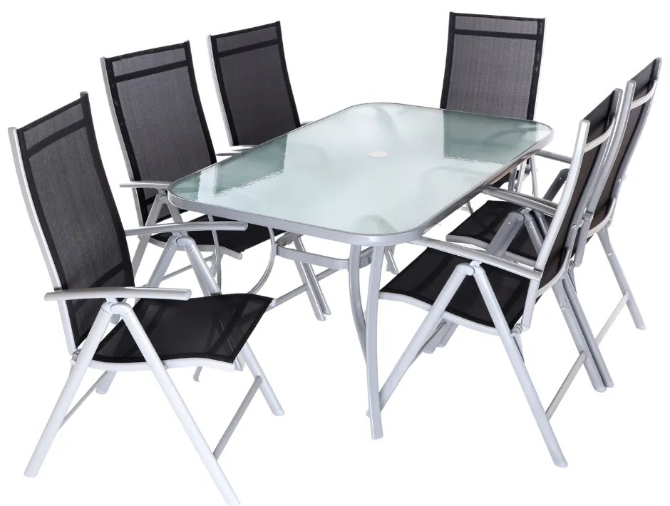 Set de gradina Varelo - 6 locuri, negru/gri