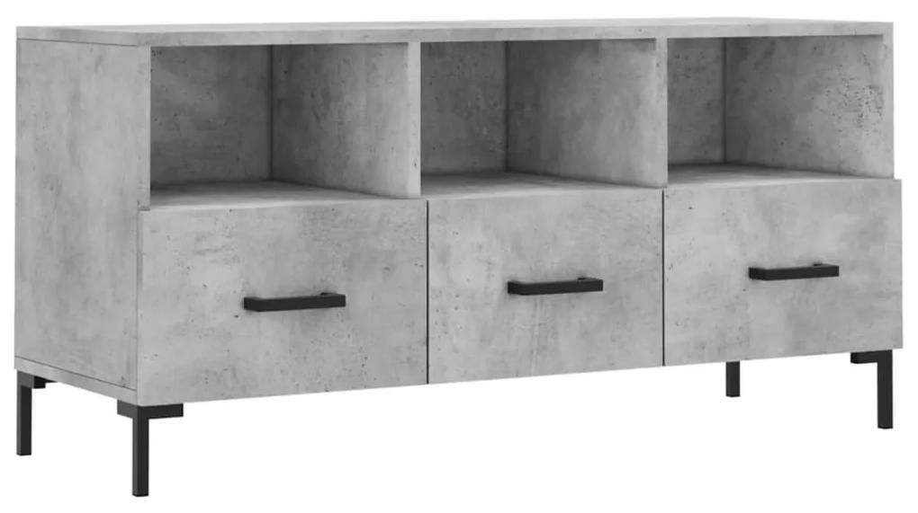 829040 vidaXL Dulap TV, gri beton, 102x36x50 cm, lemn prelucrat