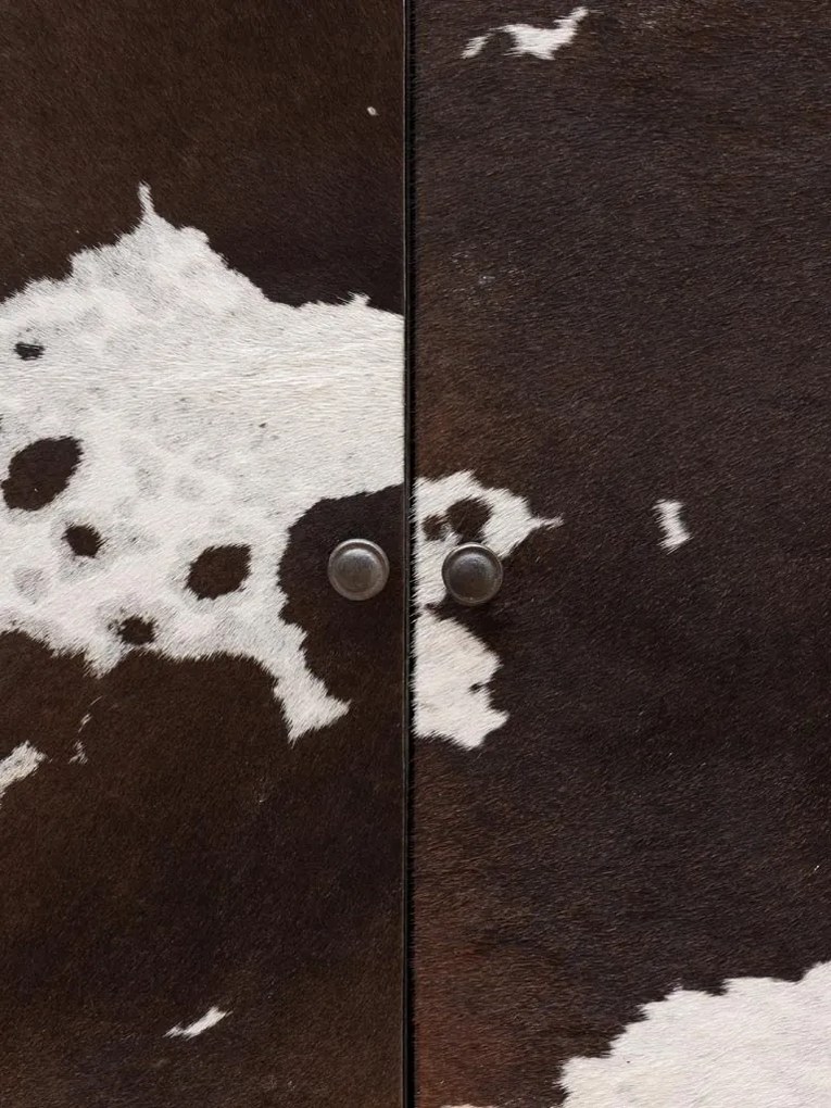 Dulap din par natural de bovine si metal, cu 2 usi, Ontario