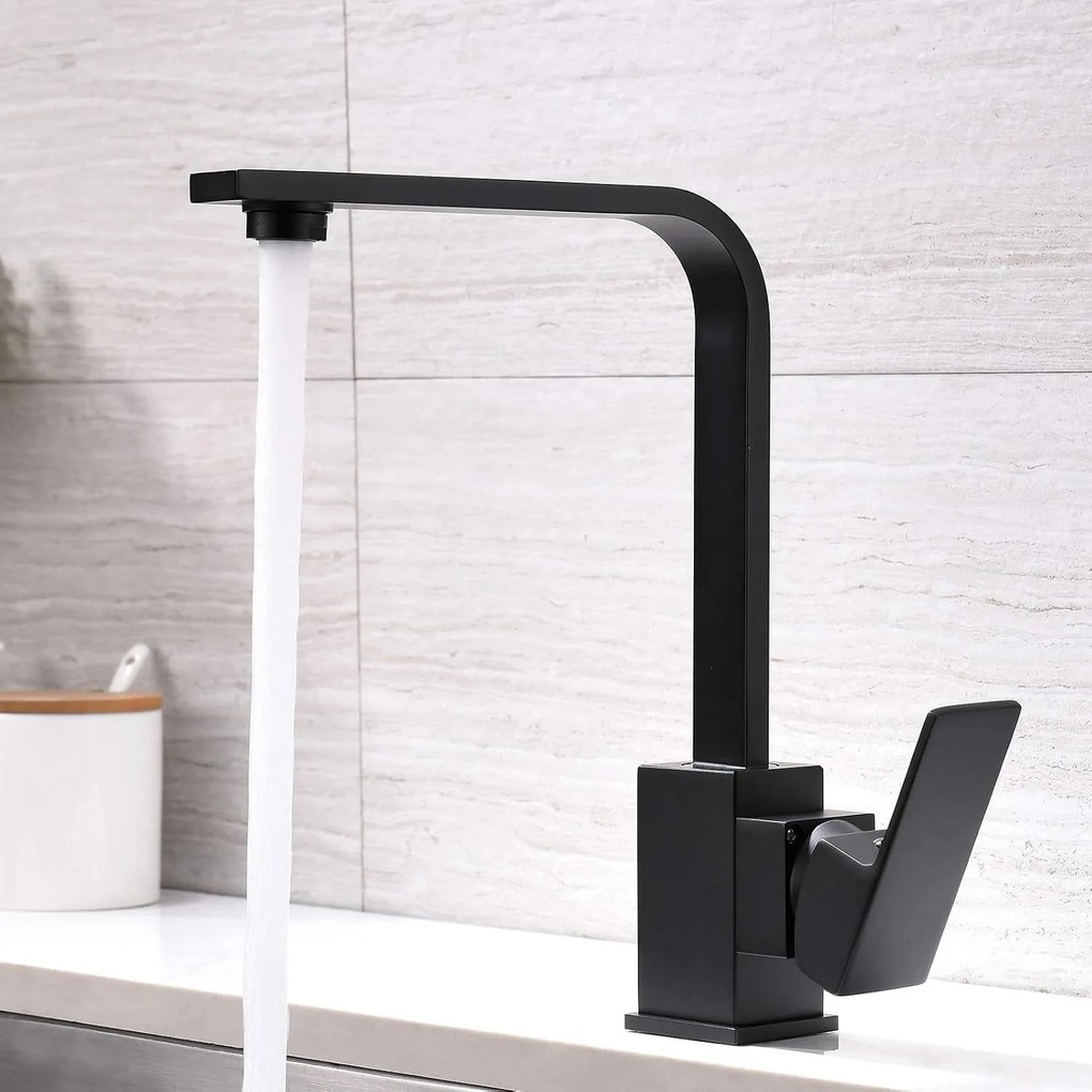 Baterie Bucătărie din Inox Negru, Model HS002 – Design Modern și Funcționalitate pentru o Bucătărie Elegantă