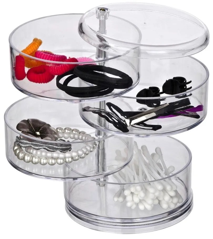 Organizator cu 4 compartimente pentru cosmetice Wenko Transparent