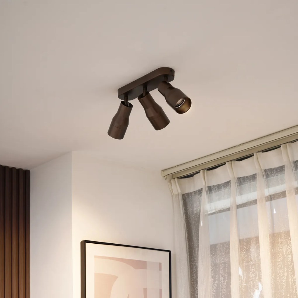 Spotlight rotund de plafon bronz închis GU10 50mm 3 lumini - Stanley