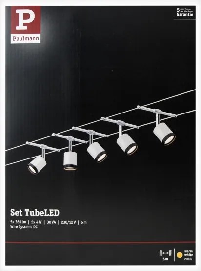 Paulmann 3981 - Set 5xLED/4W sistem complet cu cablu TUBE 230V