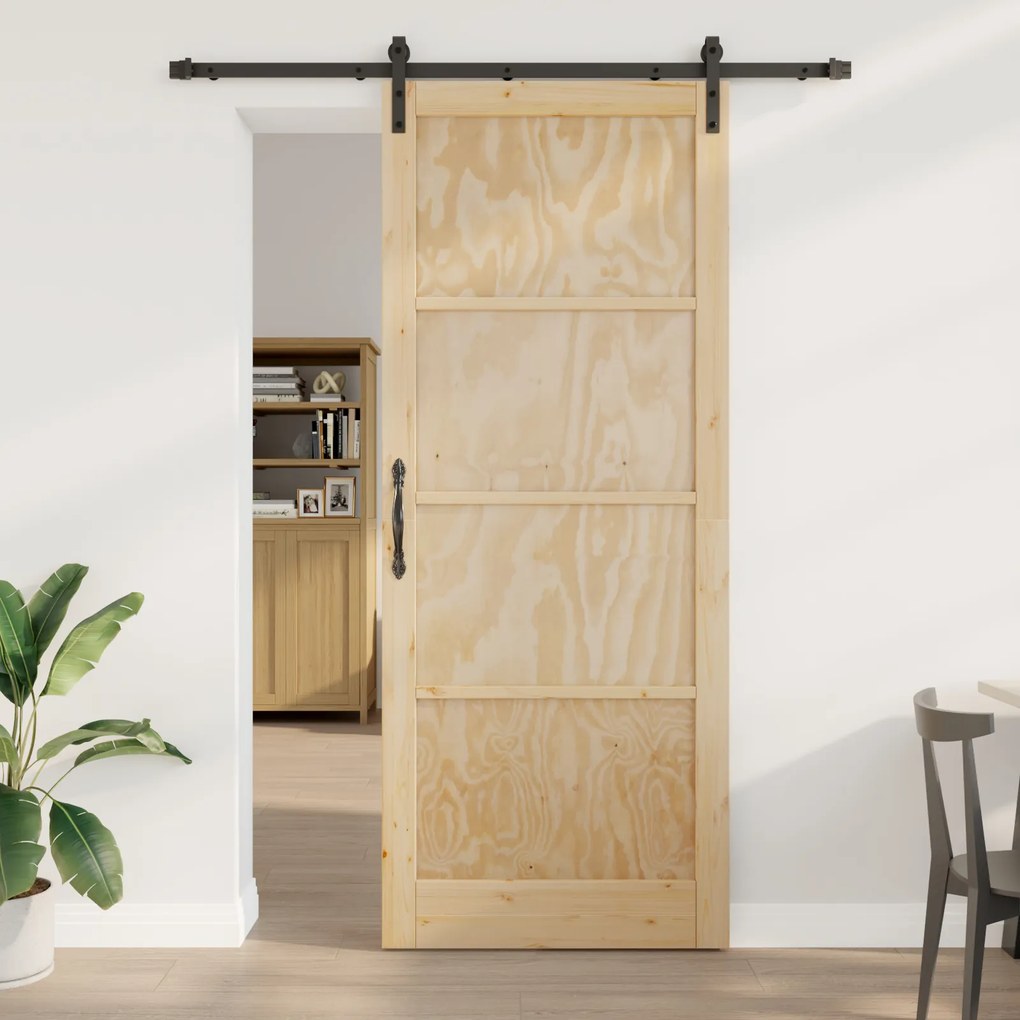 Ușă Glisantă vidaXL cu Set de Componente 93x232 cm Lemn Solid de Pin