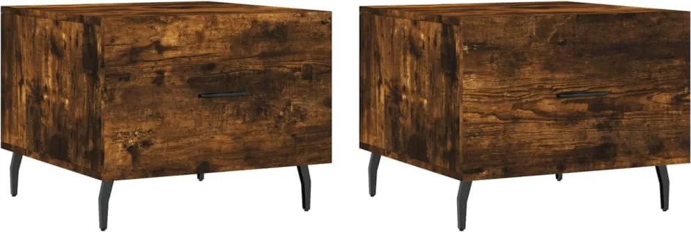 vidaXL Măsuțe de cafea 2 buc. stejar fumuriu 50x50x40 cm lemn compozit