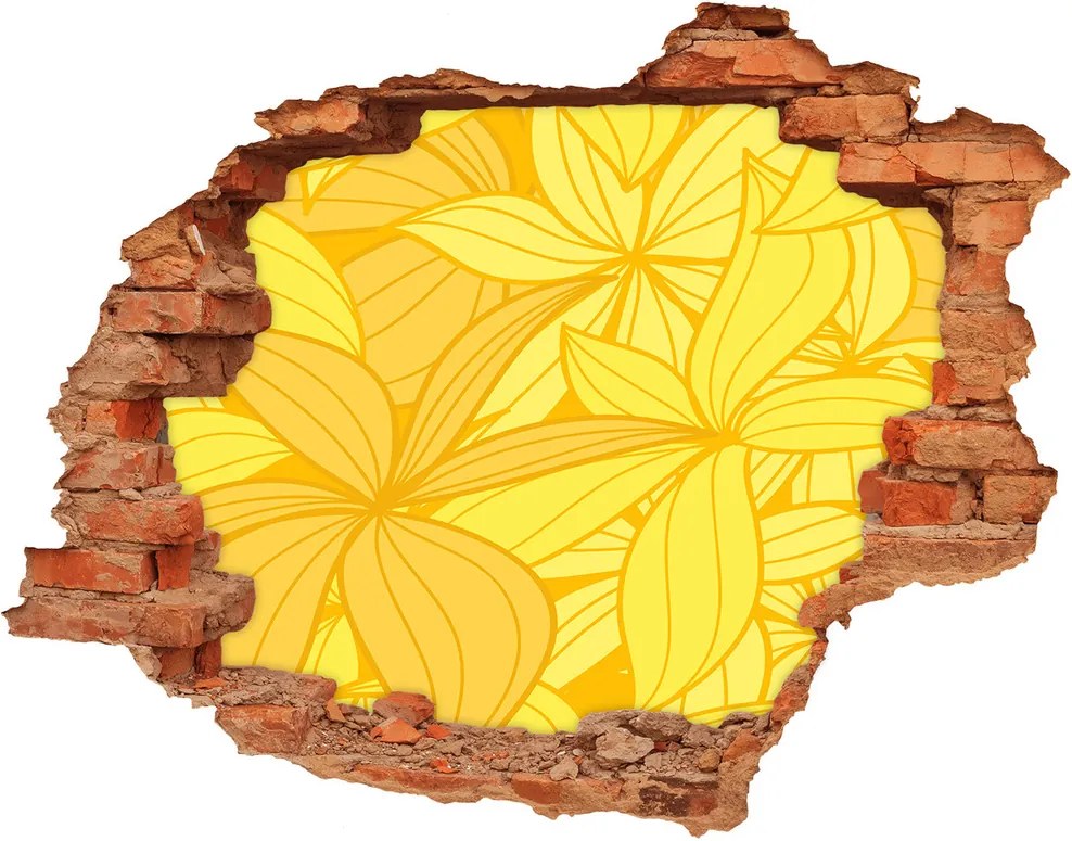 Fototapet 3D gaură în perete Flori galbene de fundal