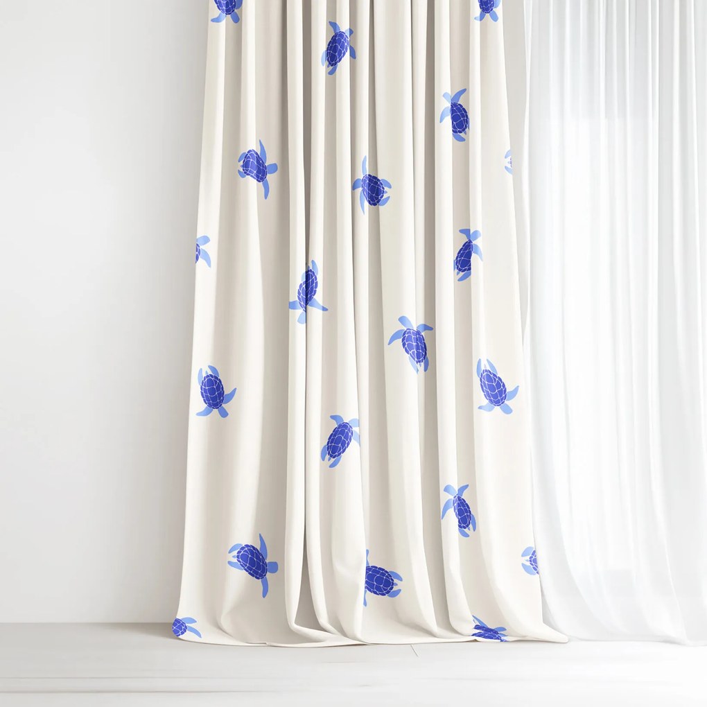 Goldea draperie 100% bumbac - țestoase marine 200x150 cm