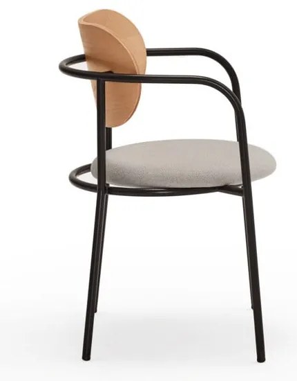 Scaun de sufragerie gri în decor de stejar Eclipse - Teulat