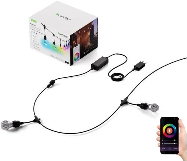 Nanoleaf NF084K02-20SLO - LED RGBWIC Girlandă 20xLED 15m Wi-Fi IP65, dimabilă
