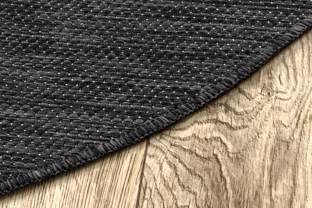 Covor SISAL SION cerc A5165A Melanj țesute plate negru