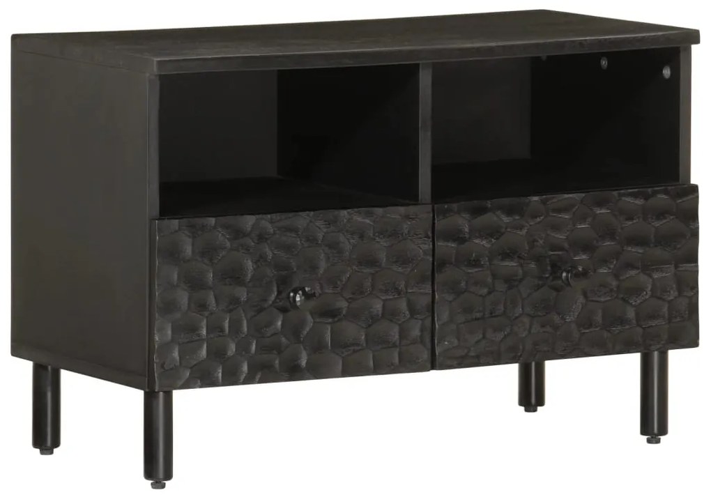 vidaXL Comodă TV, negru, 70x33x46 cm, lemn masiv de mango