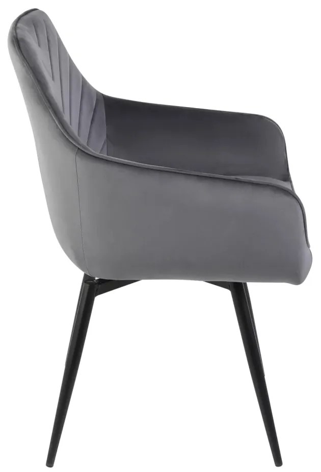 Scaun rotativ Servio velvet gri/negru Blu14
