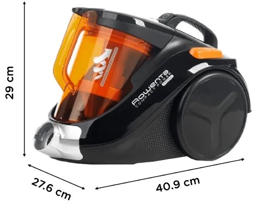 Aspirator fără sac Rowenta COMPACT POWER 1,5l 750W/230V negru/portocaliu