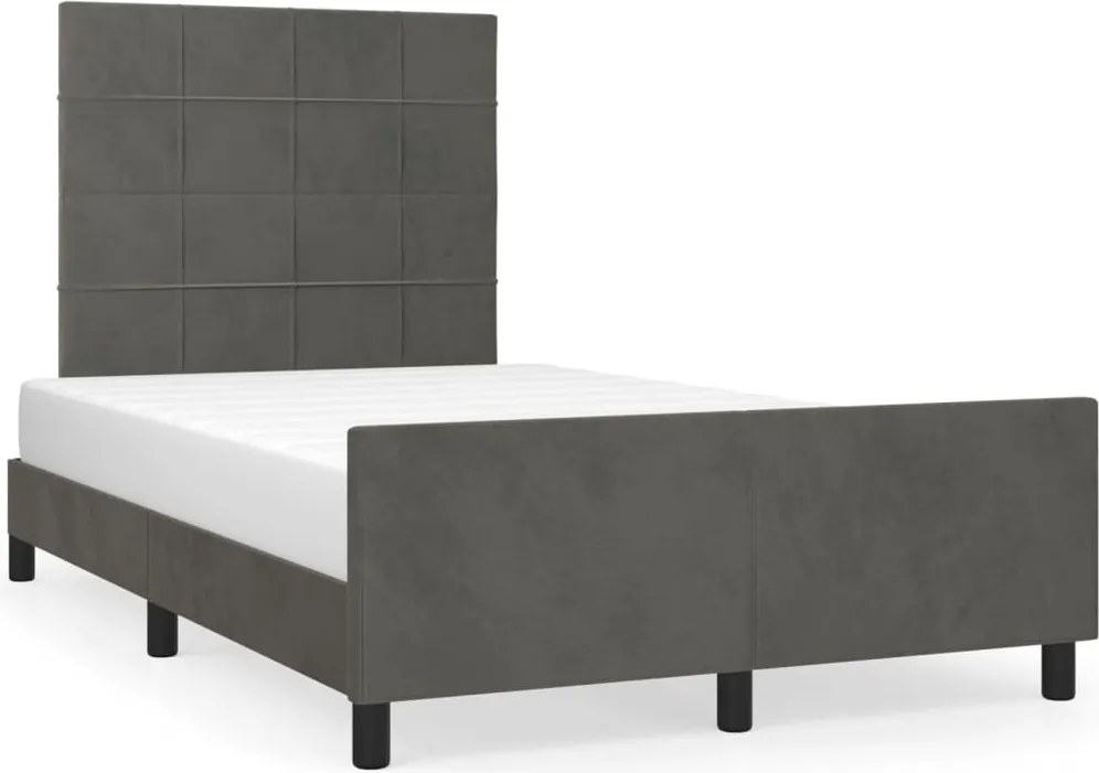 vidaXL Cadru de pat fără saltea, gri închis, 120x200 cm, catifea