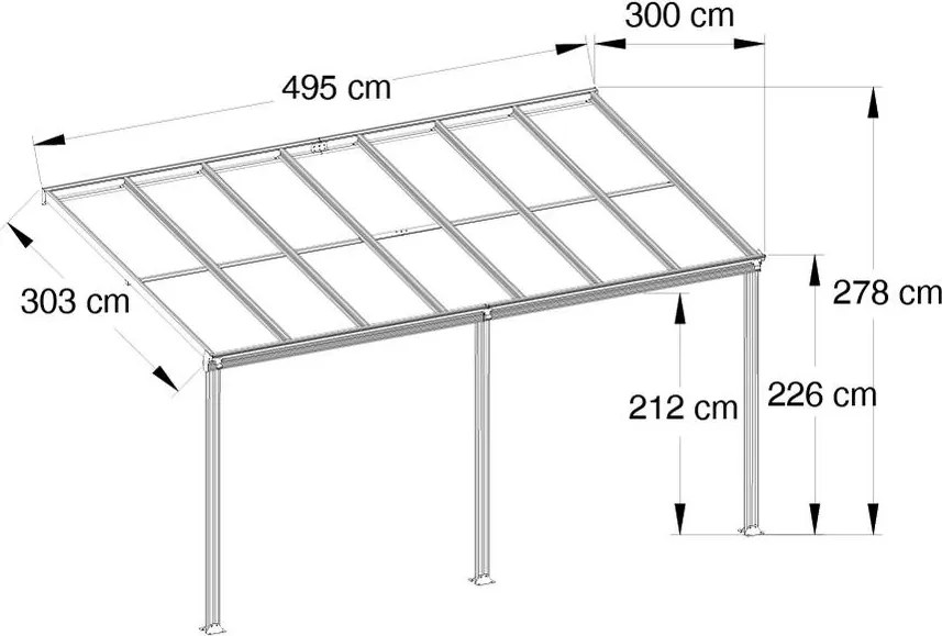 Pergola din aluminiu Avenberg AVESTA BW8 - 5 x 3 m
