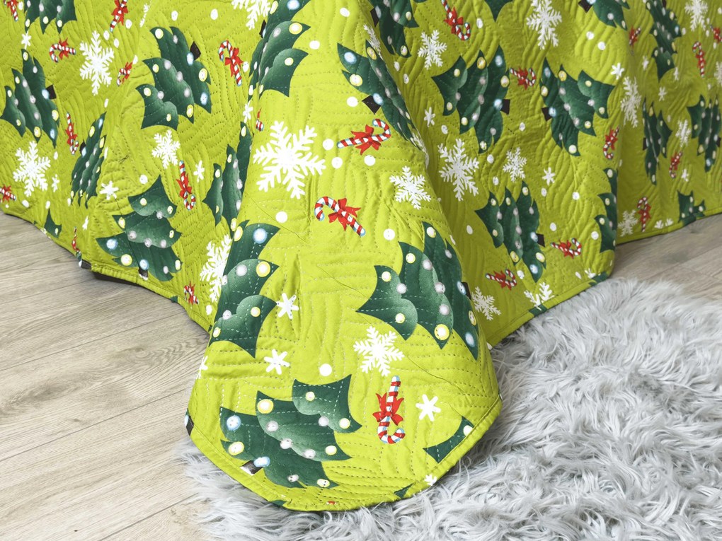 Cuvertura de pat CHRISTMAS TREE, verde Dimensiune: 220 x 240 cm