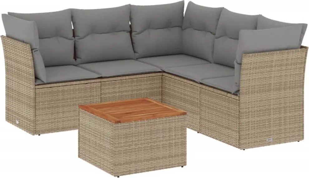 vidaXL Set canapele de grădină cu perne, 6 piese, bej, poliratan