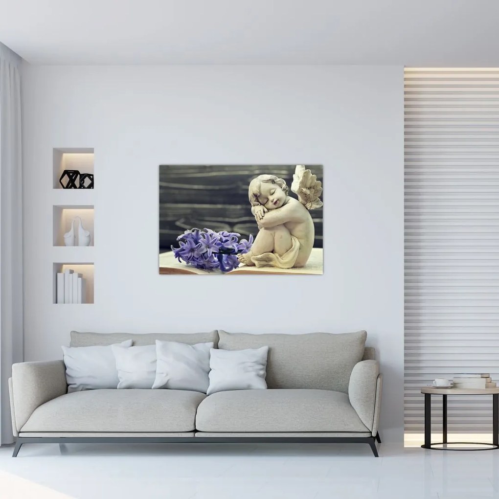 Tablou - Înger cu floare (90x60 cm)