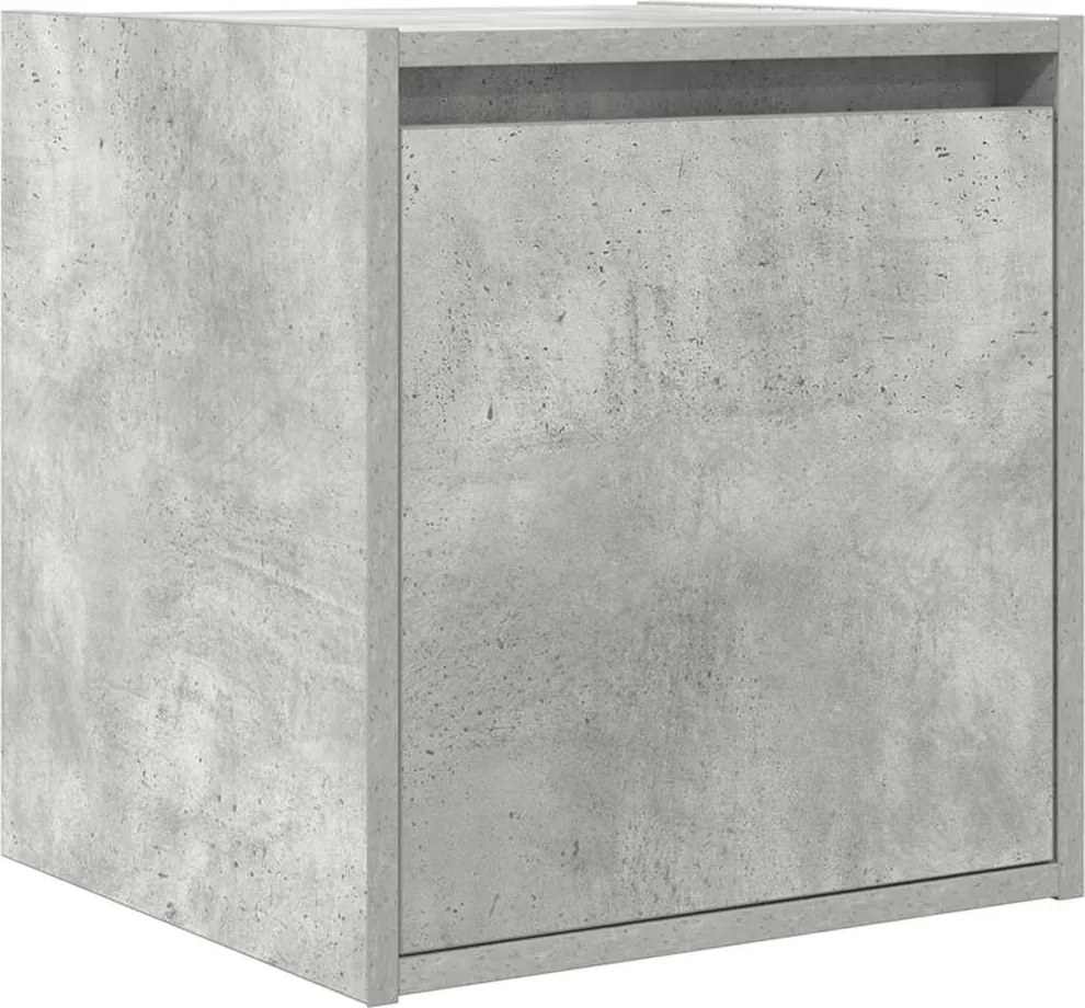 vidaXL Noptiera de perete gri beton 38x34x40 cm