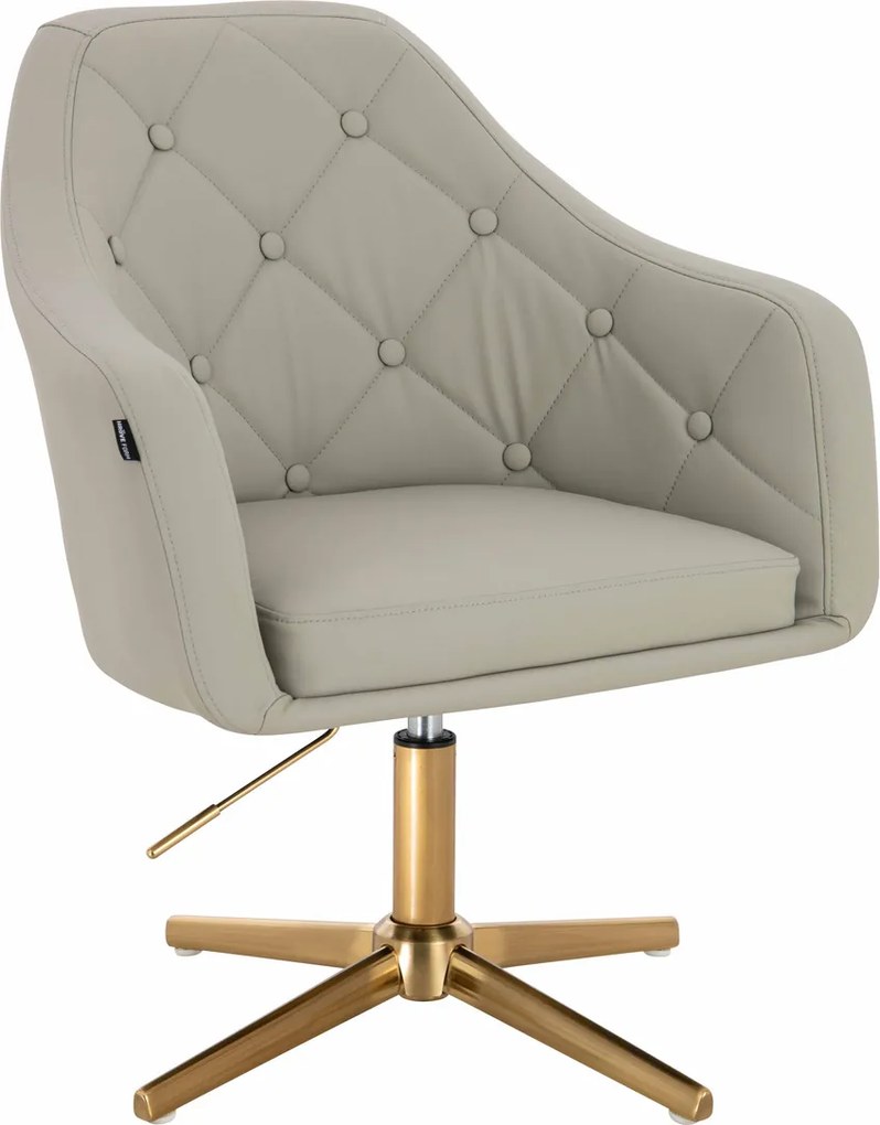 HR831CROSS Scaun Culoare in Piele Ecologica Premium Soft cu Bază Aurie