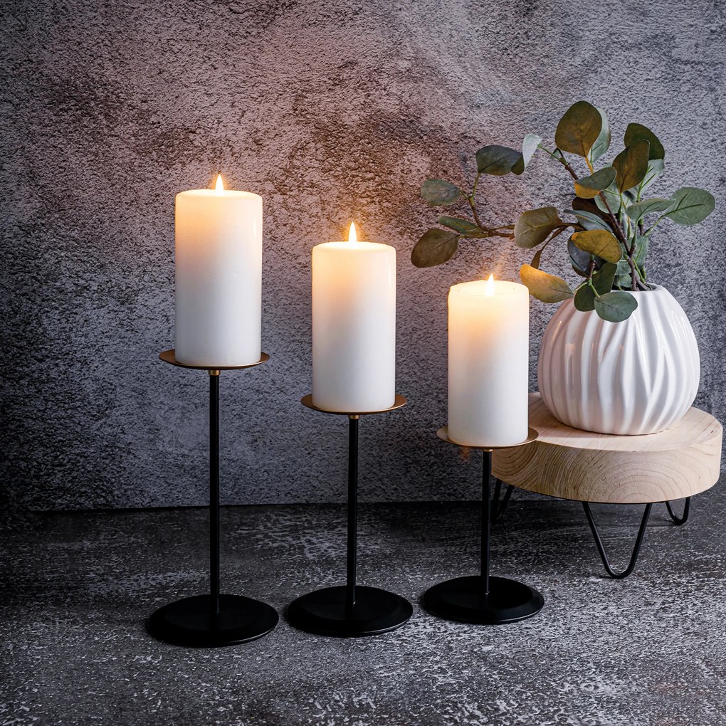 Sfeşnice, set de 3, negru / auriu, metal, CINDRO