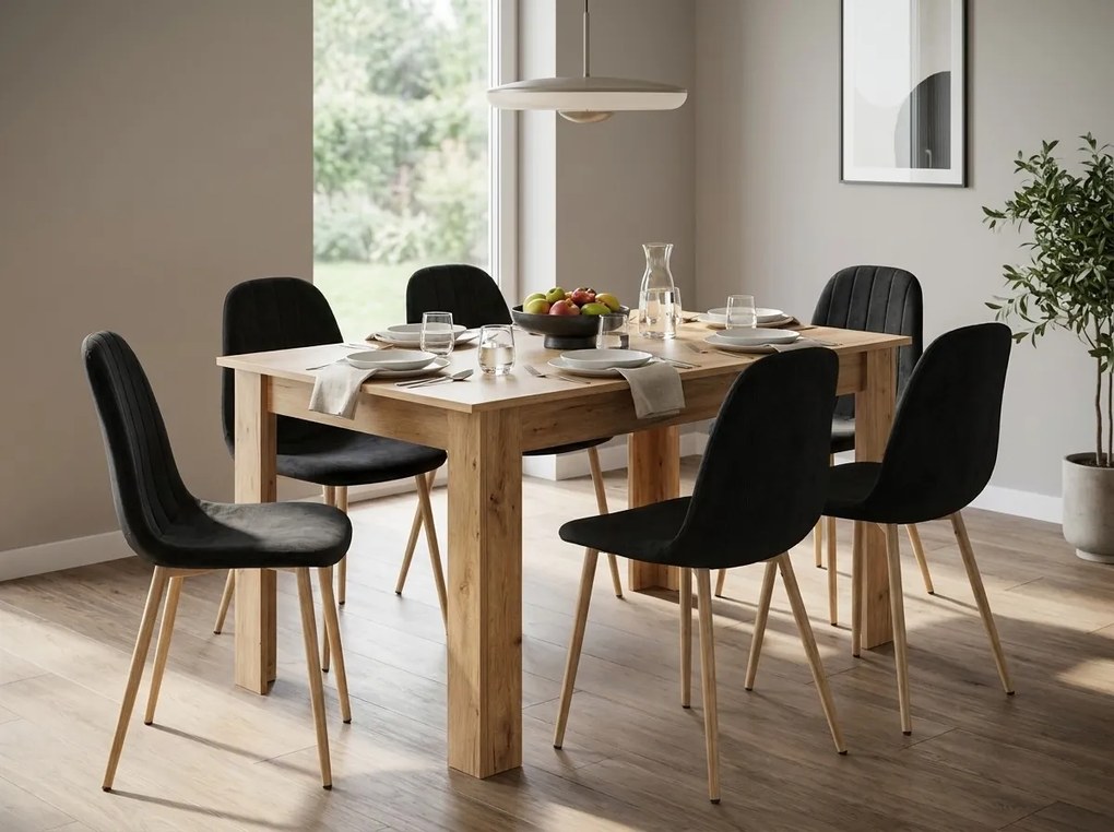Masa de dining MADO 120x80 cm, stejar craft