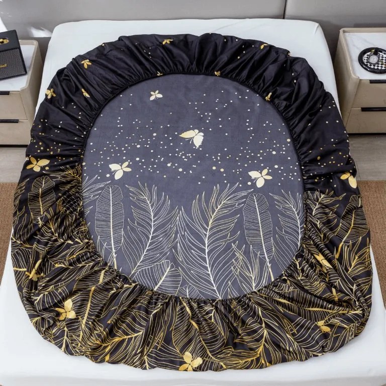 Cearsaf din microfibra VISATA negru 180x200 cm