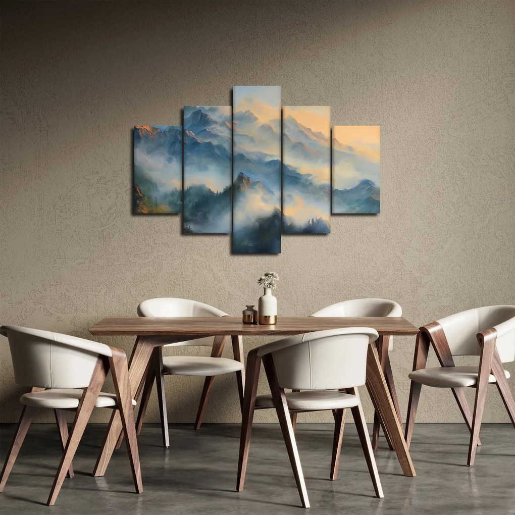 Tablou - Peisaj montan pictat (150x105 cm)