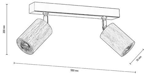 Spot-Light 3912174 - Plafonieră spot LED MATTI 2xGU10/5W/230V, finisaj stejar