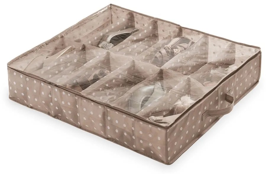 Organizator pentru sertar Compactor Dots, 12 compartimente, bej