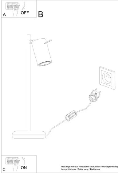 Lampă de masă RING 1xGU10/40W/230V neagră Sollux SL.1091