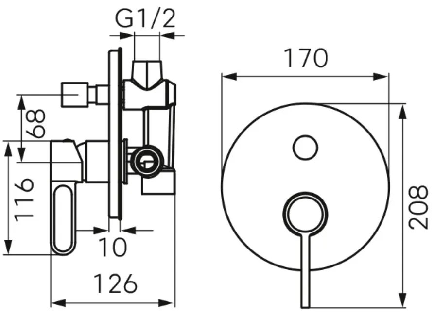 Baterie cada/dus incastrata FDesign Zaffiro, alb mat - FDSFD1-ZFR-7P-33