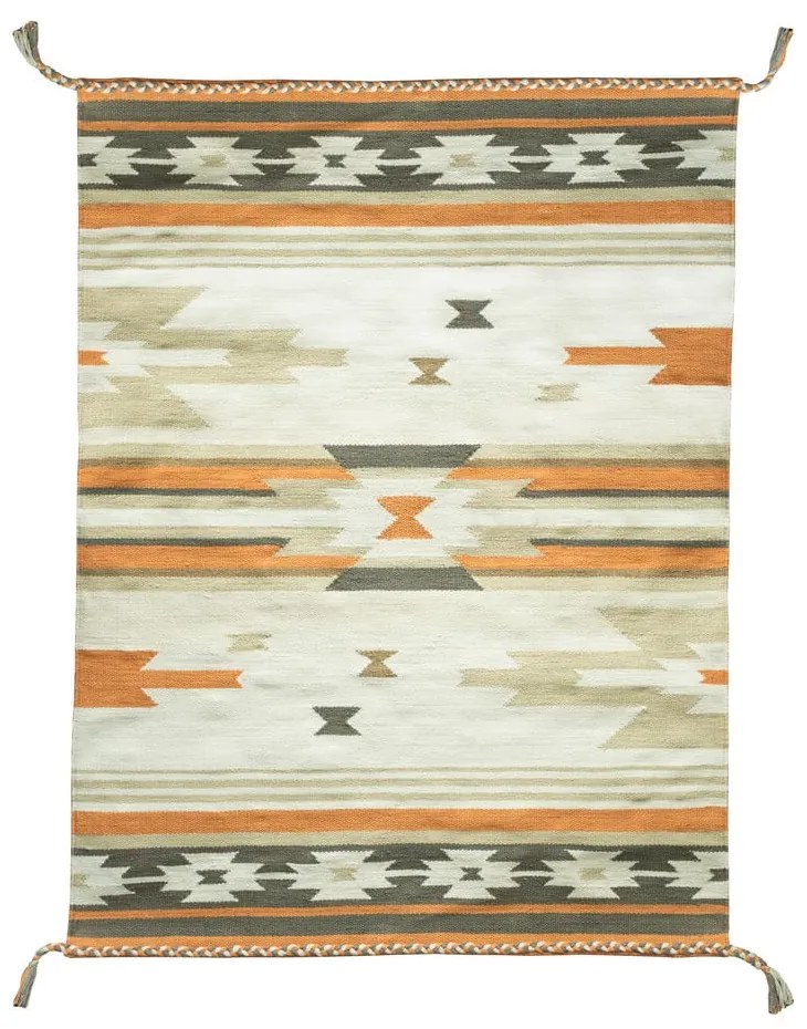 Covor reversibil pentru exterior din plastic reciclat Green Decore Aztec, 120 x 180 cm