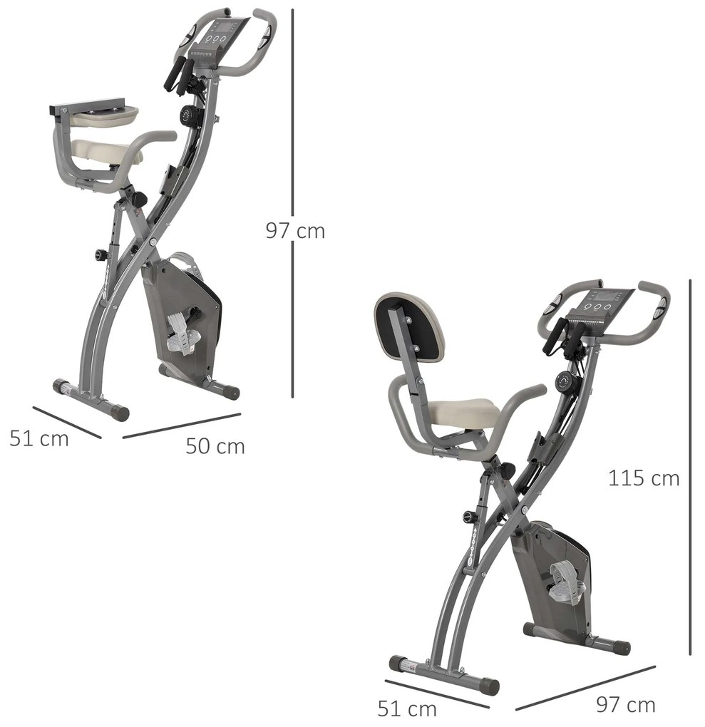 HOMCOM bicicleta pliabila 2 in 1, 8 nivele, gri | Aosom Romania