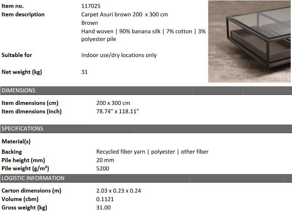 Covor design LUX Asuri 200x300cm, maro