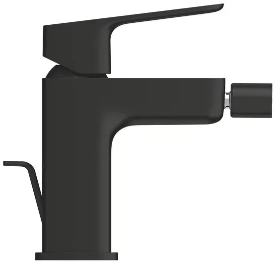 Baterie bideu monocomanda Grohe Cubeo cu ventil Pop-Up negru mat