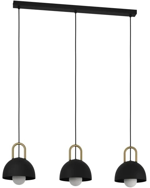Lustră pe cablu CALMANERA 3xE27/40W/230V neagră Eglo 99694