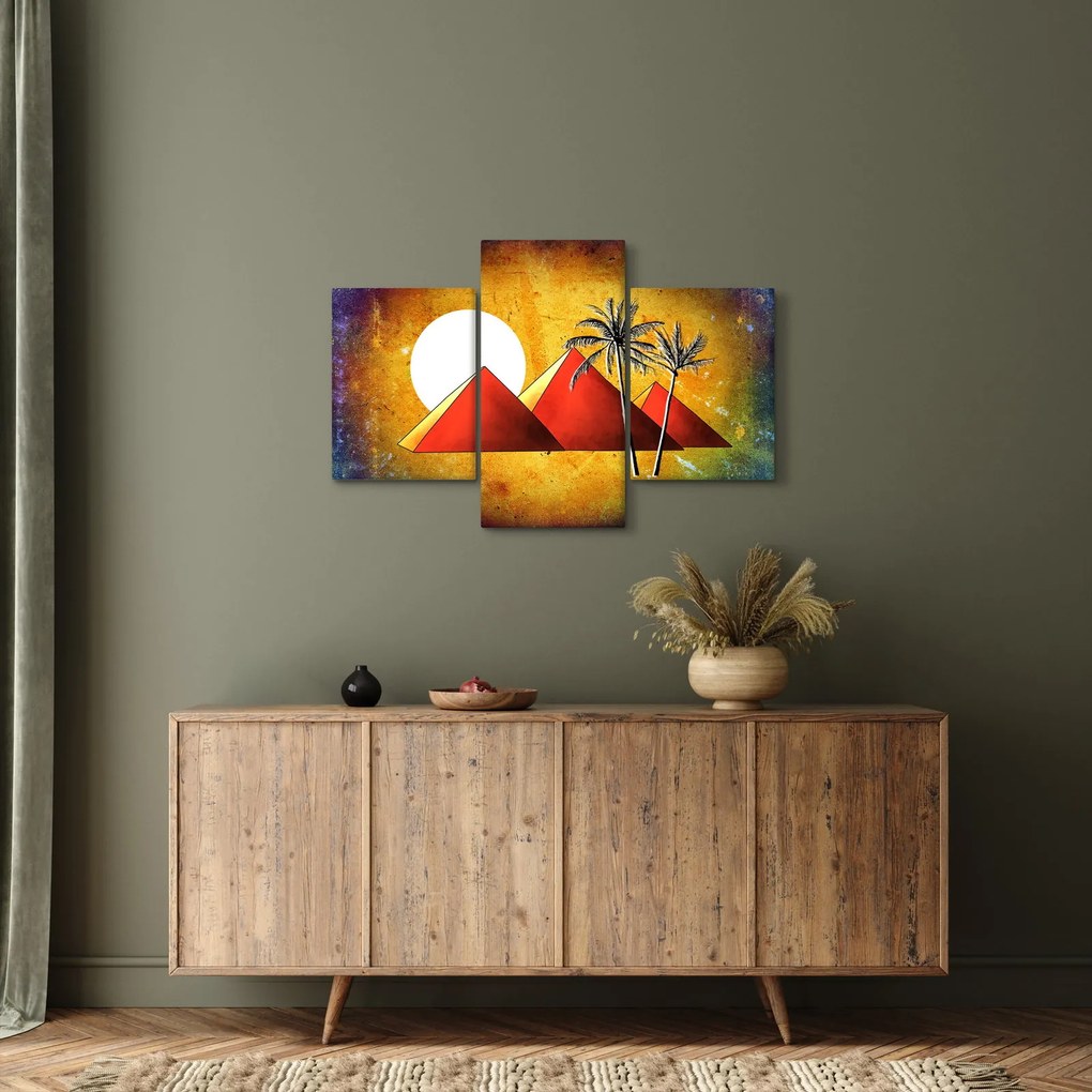 Tablou cu piramidele egiptene pictate (90x60 cm)