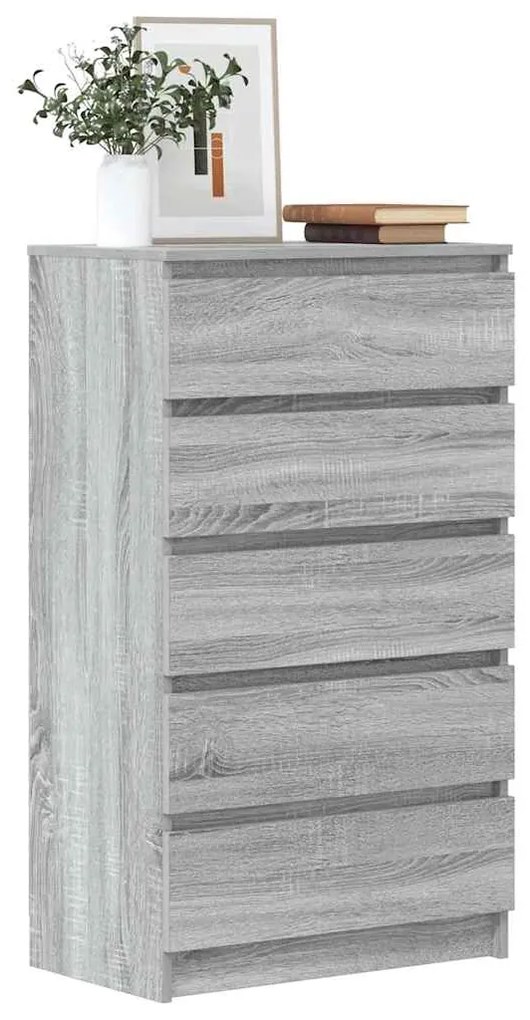 vidaXL Dulap cu sertar, gri sonoma, 60x36x103 cm, lemn prelucrat