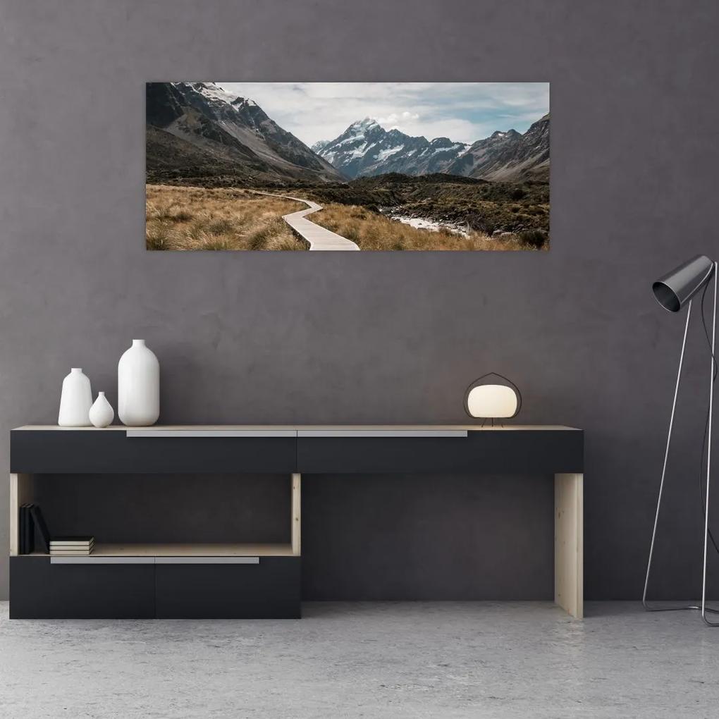 Tablou -  Poteca în valea muntelui Mt. Cook (120x50 cm), în 40 de alte dimensiuni noi