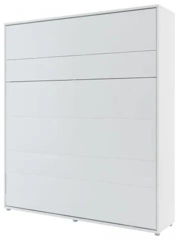 Pat rabatabil pe perete, cu mecanism pneumatic si somiera inclusa, Bed Concept Vertical Alb Mat, 200 x 180 cm