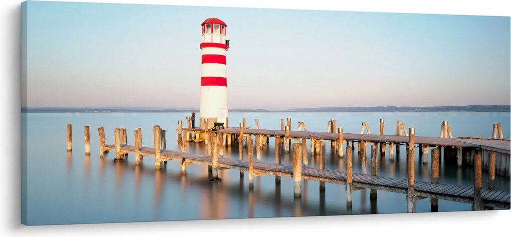 Tablou cu far la răsărit de soare (120x50 cm)