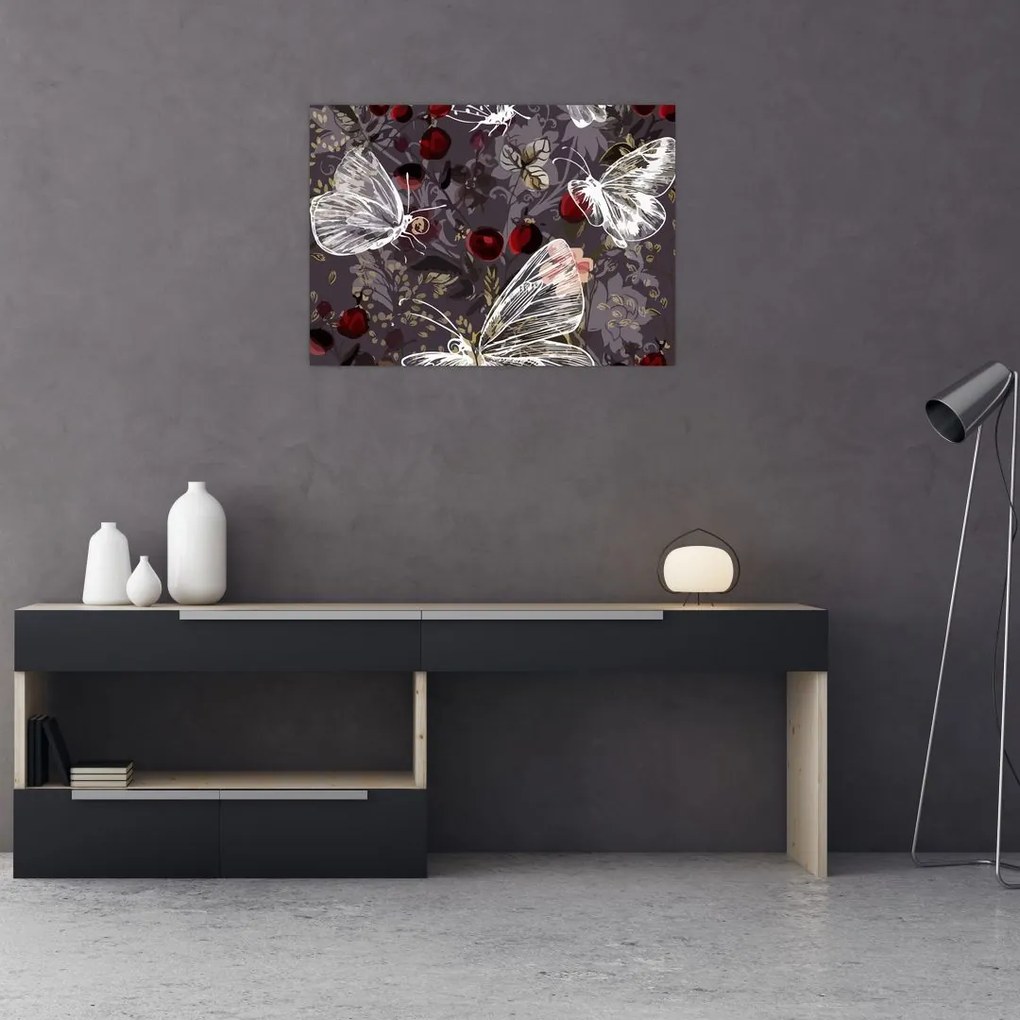 Tablou pe sticlă - Fluture (70x50 cm)