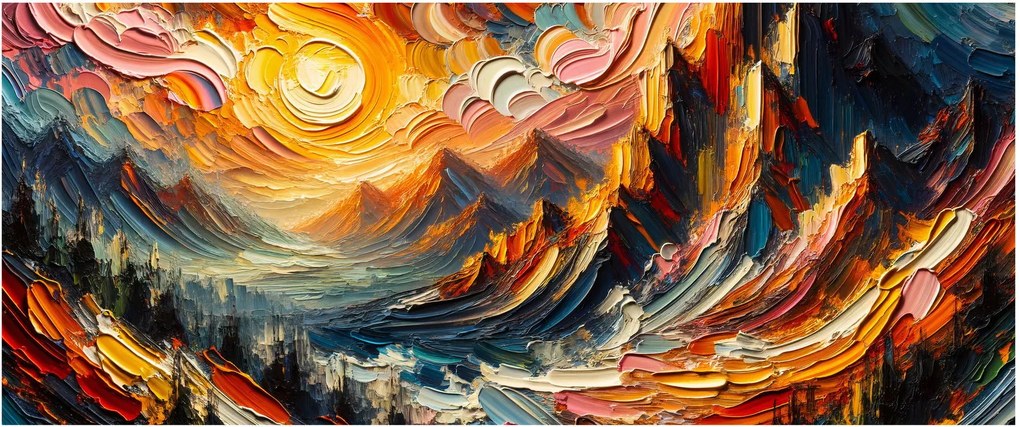 Tablou - Munte acoperit de soare (120x50 cm)