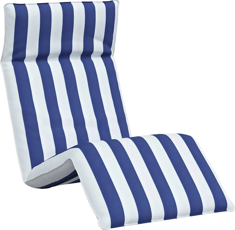 vidaXL Șezlong pliabil, albastru și alb, 175x54x8,5 cm țesătură Oxford