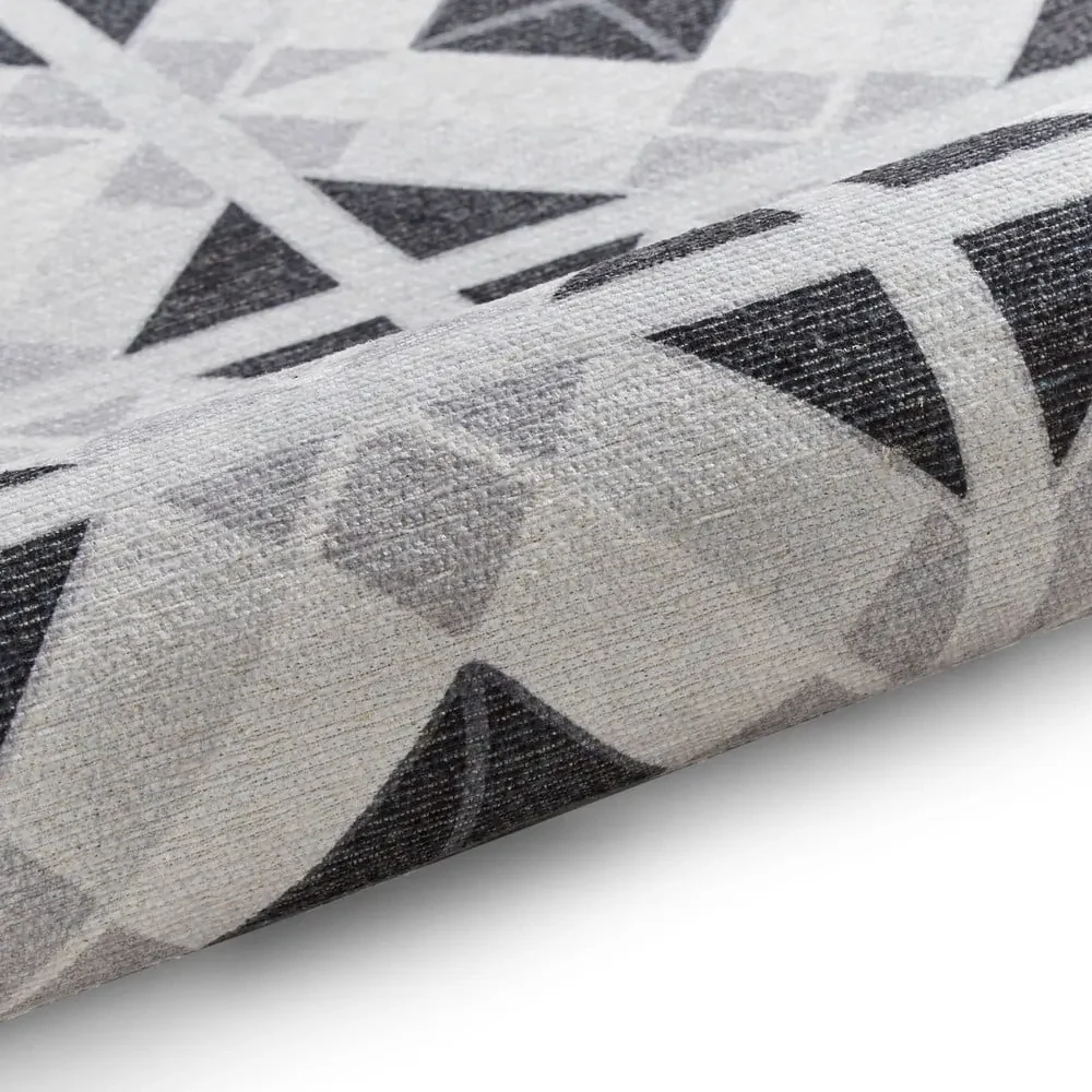 Covor tip traversă gri deschis-gri închis lavabil 61x170 cm Victoria Light – Think Rugs