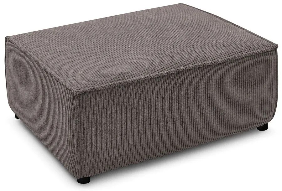 Taburet taupe cu tapițerie din catifea reiată Nihad – Bobochic Paris